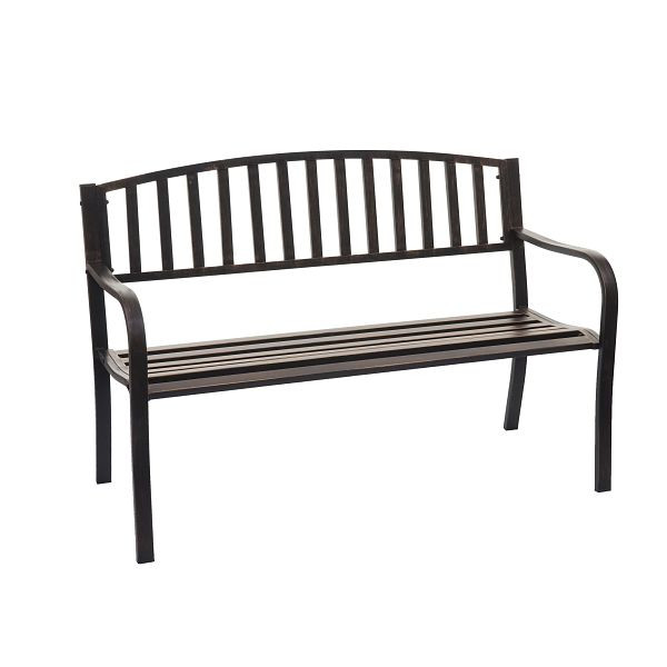 Banc de jardin Mendler HWC-F43, banquette de parc, 2 places en acier enduit de poudre, bronze vintage, 76748