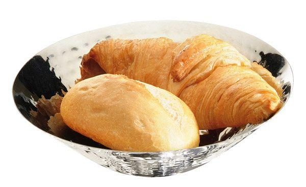 APS coupe à pain et à fruits, Ø 20 cm, hauteur : 5,5 cm, acier inoxydable, poli, aspect martelé, 30277