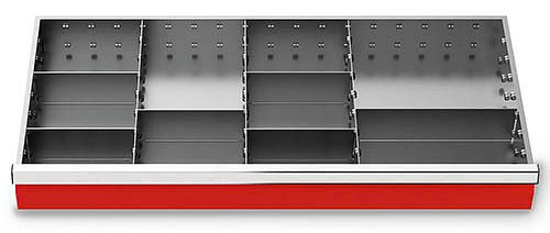 Bedrunka+Hirth inserts de tiroir T500 R 36-16, pour hauteur de panneau 100 mm, 9 pièces, 198-136-100