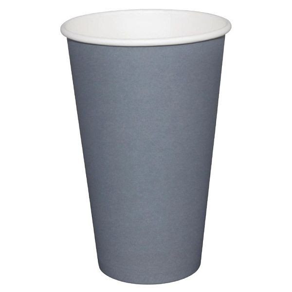 Gobelet pour boisson chaude à simple paroi Fiesta gris foncé 340ml, UE: 1000 pièces, GP416