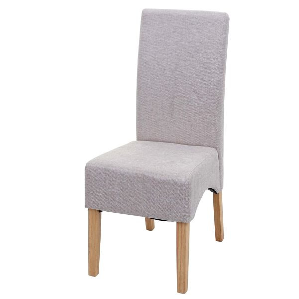 Chaise de salle à manger Mendler Latina, chaise de cuisine, tissu/textile, beige crème, pieds légers, 74644