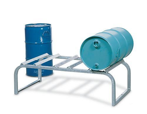 Support de fûts DENIOS pour 3 fûts de 50 / 60 litres chacun, galvanisé, 114-530