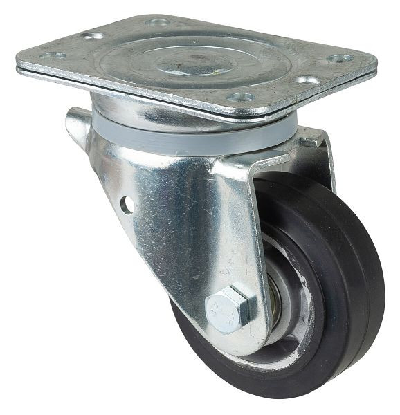 Roulette robuste BS Wheels, largeur de roue 40 mm, Ø roue 100 mm, capacité de charge 150 kg, bandages élastiques noirs, corps de roue en aluminium, roulements à billes, N100.B80.101