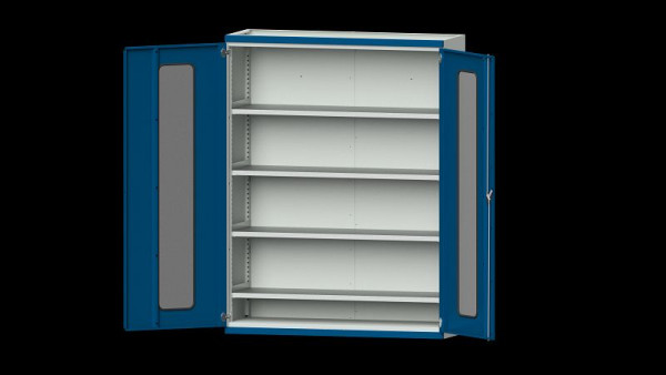 Etablis ANKE, armoire pour charges lourdes, modèle 301, 1485 x 500 x 1950 mm, zone de visualisation en plexiglas, RAL 7035/5010, 620.271