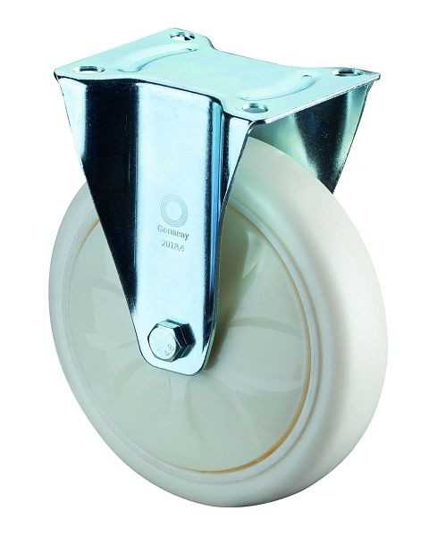 Rouleau de transport BS Rollers, rouleau fixe, largeur de roue 50 mm, Ø roue 200 mm, capacité de charge 300 kg, bande de roulement/corps de roue en plastique, roulement à billes, L410.B15.201