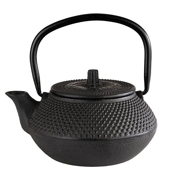 Théière APS -ASIA-, 12,5 x 11 cm, hauteur : 12,5 cm, fonte, intérieur émaillé, 0,3 litre, noir, avec couvercle amovible, 10990