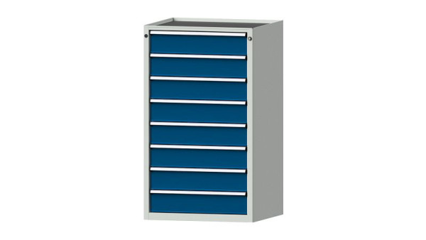 Armoire à tiroirs pour établis ANKE, modèle 4002 V, 760 x 675 x 1280 mm, RAL 7035/5010, baignoire, 611.102