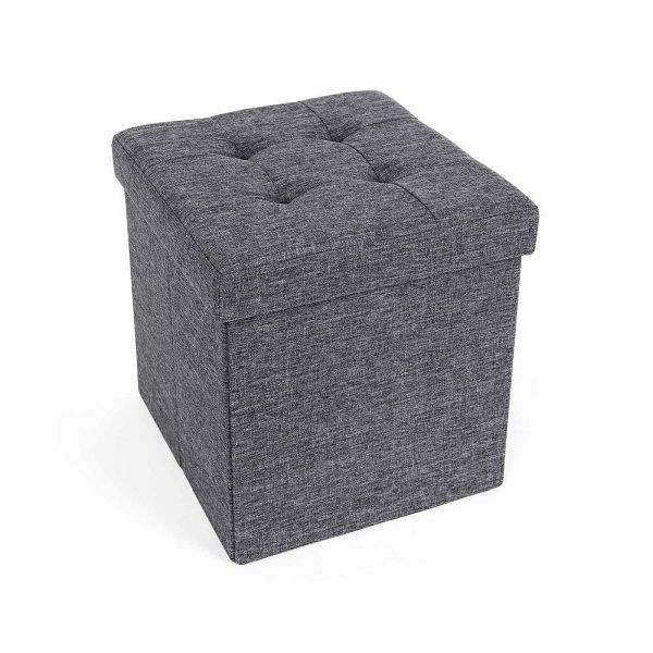 SONGMICS Petit siège cube gris foncé, LSF27Z