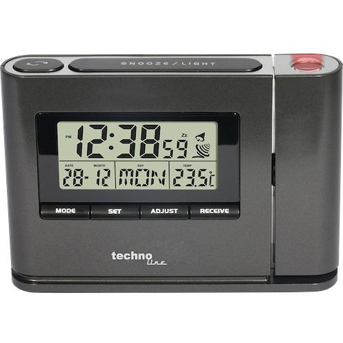 Réveil radiocommandé Technoline, réveil à projection, dimensions : 129 x 92 x 34 mm, WT 519