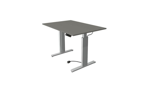 Kerkmann Move 3 table assis/debout argent, L 1200 x P 800 mm, réglable en hauteur électriquement de 720 à 1200 mm, graphite, 10231812