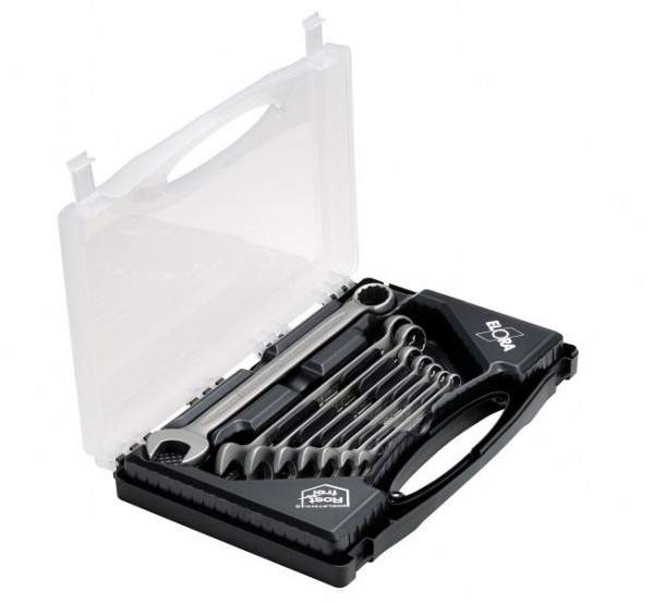 ELORA Jeu de clés mixtes en acier inoxydable à 8 pièces 8-22 mm, MS-8, 0000507001000
