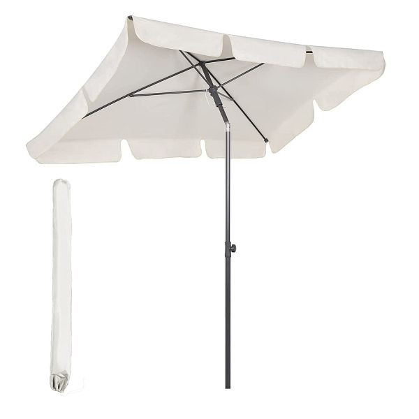 Parasol de balcon rectangulaire Sekey® 200 × 125 cm avec housse de protection, couleur : blanc, 39921307