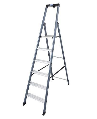 Escabeau Krause Sepro S, anodisé, plateforme extrêmement antidérapante, 6 marches, 257467