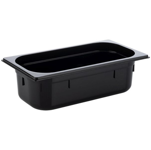 Bac APS GN 1/3, 32,5 x 17,6 cm, profondeur : 100 mm, polycarbonate, noir, 3,6 litres, 82069