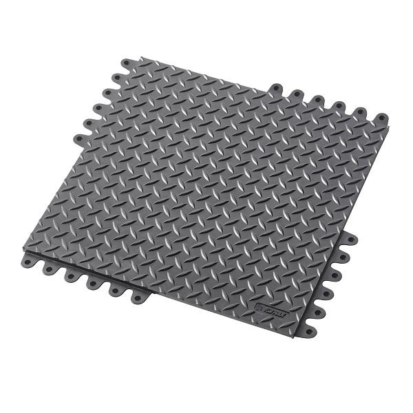 Notrax De-Flex tapis de travail ergonomique anti-fatigue zones sèches systèmes enfichables 570, noir, 45 cm x 45 cm, lot de 8, 570B1818BL