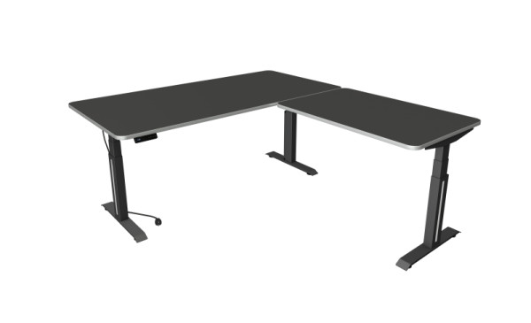 Kerkmann Move Professional table assis/debout, L 2000 x P 1000 mm avec élément rapporté 1200 x 800 mm, réglable en hauteur électriquement 640-1290 mm, anthracite, 10073313