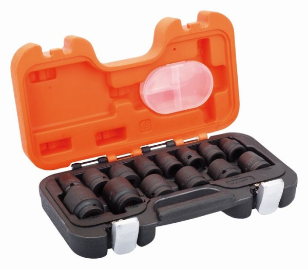 Jeu de douilles à chocs Bahco 1/2", 14 pièces, 10-19 mm + 21, 22, 24, 27 mm, D/S14