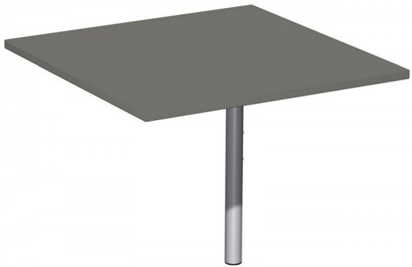 geramöbel plaque de liaison angle plein 90° avec pied de support, avec guide-câble, réglable en hauteur, 800x800x680-820, graphite/argent, N-657008-GS