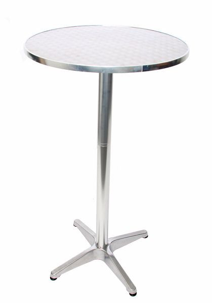 Mendler set de 10 tables hautes en aluminium, tables de bistrot, réglables en hauteur 70/110 cm Ø=60 cm, pliables, 10x11352