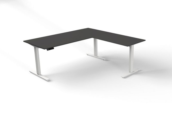 Table assis/debout Kerkmann L 1800 x P 800 mm avec élément rapporté, réglable en hauteur électriquement de 720 à 1200 mm, Move 3, couleur : anthracite, 10382213
