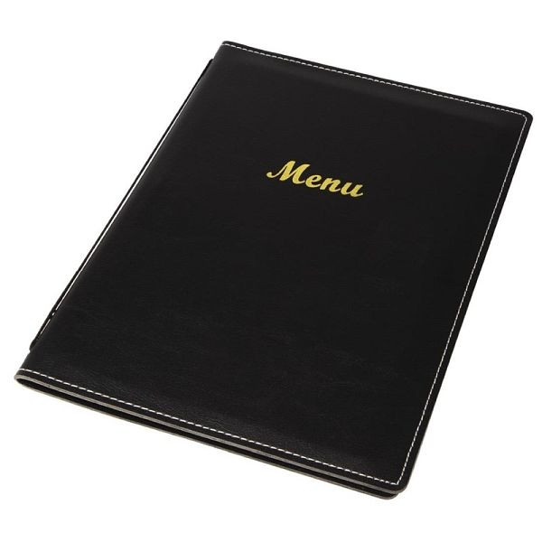 OLYMPIA menu cuir synthétique noir A5, E223