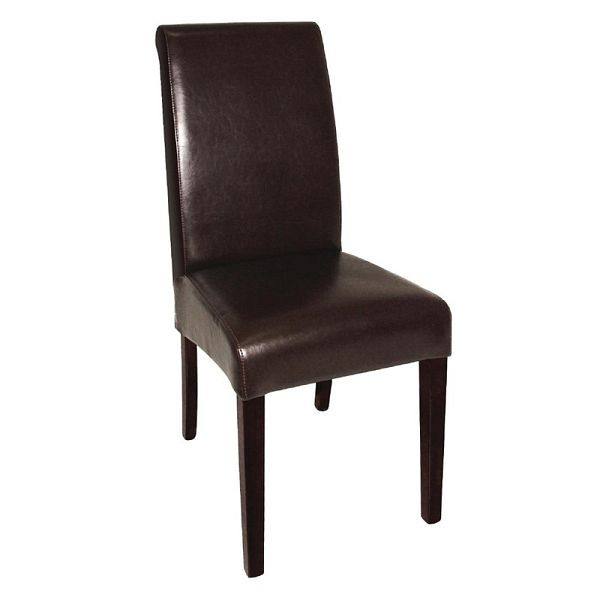 Chaises de salle à manger Bolero avec dossier rond, cuir artificiel, marron foncé, UE: 2 pièces, GF956