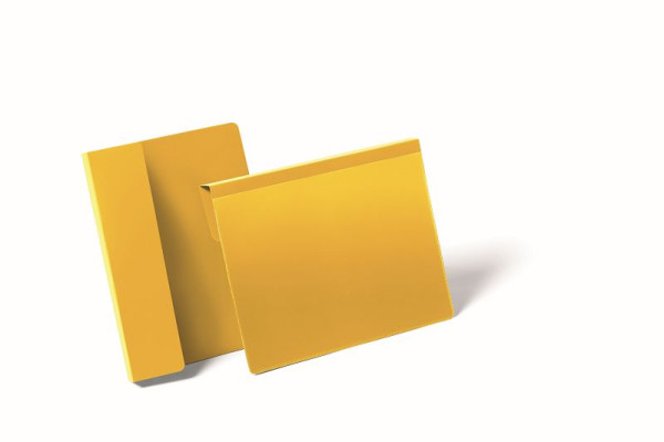 Pochette d'identification DURABLE avec pli, jaune, A4 paysage, paquet de 50, 172304