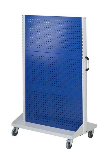 Panneaux de tôle perforée de base ANKE pour voitures; 1250 x 720 x 1950 mm; RAL 7035/5010; avec 6 x panneau métallique perforé (3 x par côté), 962.163