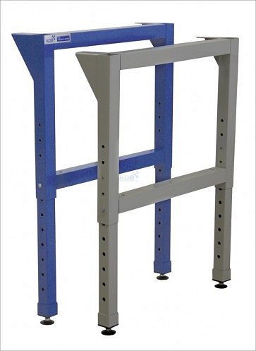 Pied d'établi ADB réglable en hauteur, H600-1000 x P700 mm, réglable en hauteur, bleu, RAL 5012, 42539