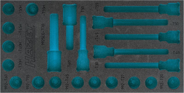 Insert en mousse souple à 2 composants Hazet, pour 163-492/22 Dimensions / longueur : 342 mm x 172 mm Taille du système d'organisation : 1/3 (342 x 172 mm), 163-492L