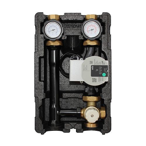 Groupe de pompes de circuit de chauffage Environ ProfiMix avec mélangeur à trois voies, thermostat à valeur fixe 25-55°C et pompe à haut rendement Wilo Para 25/6, EN004PARA