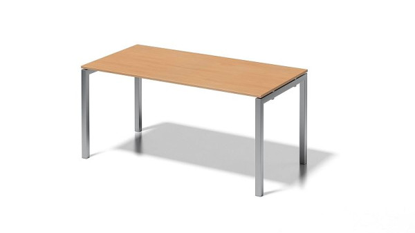Bureau Bisley Cito, structure en U hauteur fixe 730 mm, H 19 x L 1600 x P 800 mm, hêtre/argent, DUF1608BC355