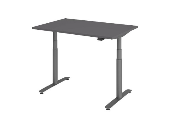 Hammerbacher bureau assis-debout électrique 120x80cm graphite, VXDLR12/G/G