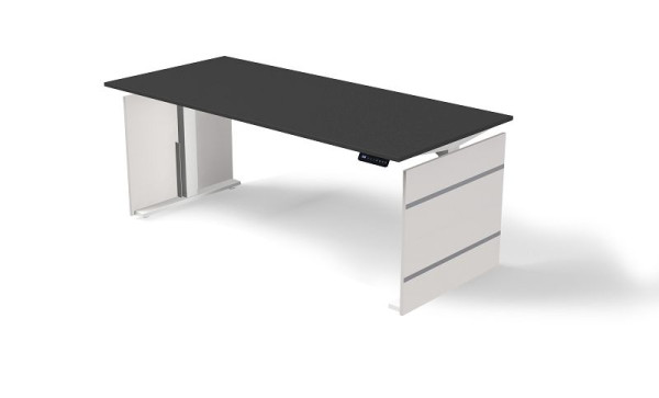 Table debout/assise Kerkmann L 1800 x P 800 mm, réglable en hauteur électriquement de 720 à 1200 mm, forme 4, couleur : anthracite, 10383813