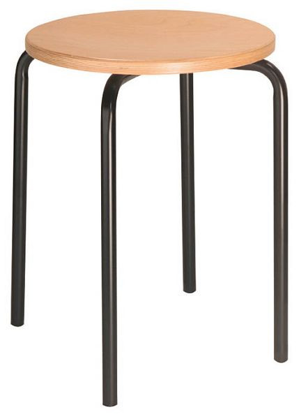 Tabouret empilable Bedrunka+Hirth, standard, assise : hêtre, structure : noir, dimensions en mm (H) : 500, 05.3250.02