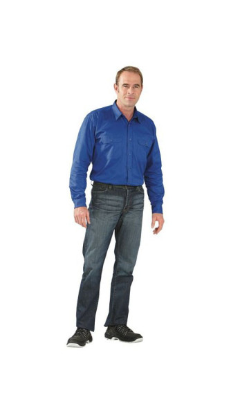 Planam shirts chemise sergé manche 1/1, bleu moyen, taille 43/44, 0407043
