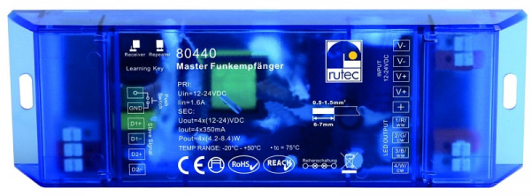 rutec Projekt Master récepteur radio 350mA 4.2W / 8.4W récepteur radio monochrome, Select, RGB, RGBW, PHZ440