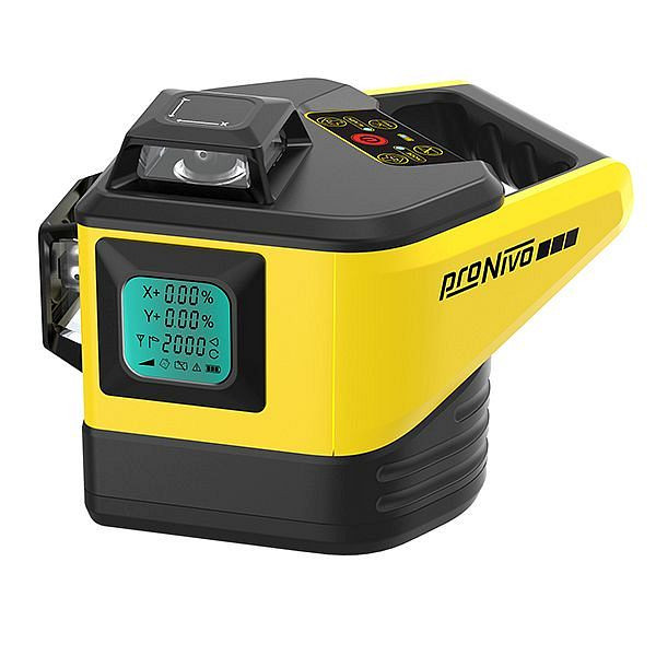 Laser d'inclinaison proNIVO avec entrée d'inclinaison, réglage des alignements, horizontal / vertical, avec récepteur portatif universel PNLUD18, S205-PNGLR-2D-SET1