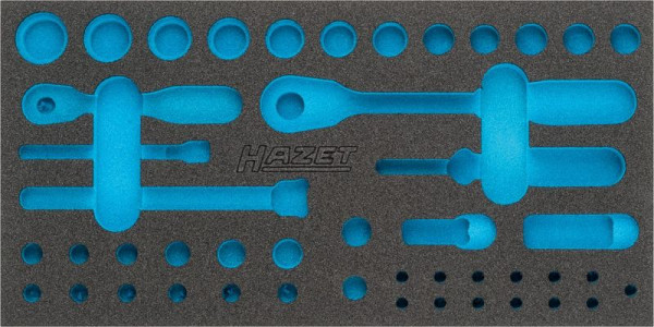 Insert en mousse souple Hazet à 2 composants, pour 882, dimensions / longueur : 342 mm x 172 mm Taille du système d'organisation : 1/3 (342 x 172 mm), 163-351L