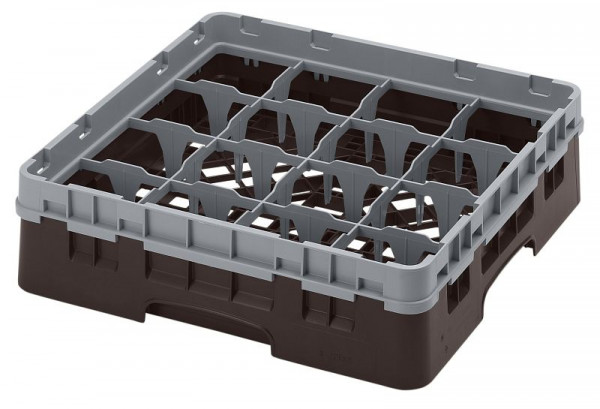 Panier de rinçage Camrack® à 16 compartiments Cambro Hauteur maximale de 9,2 cm, Couleur : Marron, 16S318167