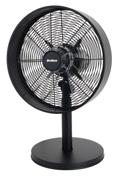 Ventilateur de table design DeKon Stratos, noir, environ 30 cm, L 510