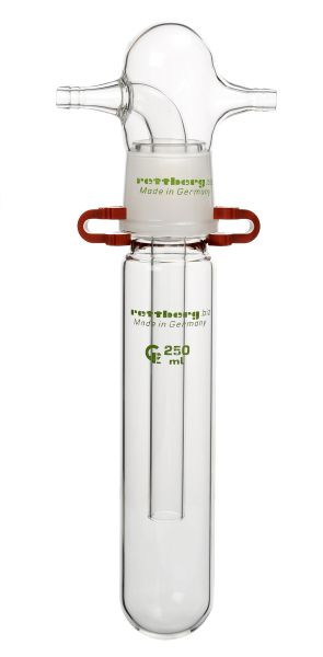 Piège à froid Rettberg, 250 ml, en deux parties, noyau/manchon NS 45/40, raccords latéraux olive 12 mm, 134050036
