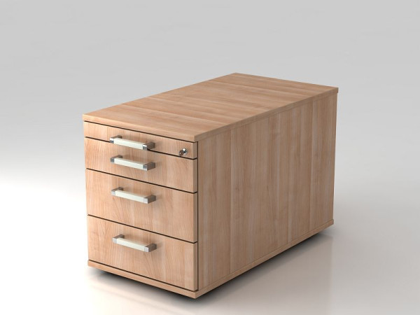 Conteneur roulant Hammerbacher 80cm, 3 tiroirs, serrure poignée chromée noyer, 42,8x51,2x80 cm, 1/2/3/3 HE, VTC30/N/N/CE