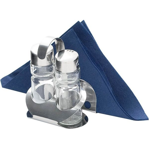 Ménage Stalgast 2 pièces, sel/poivre, avec porte-cartes/serviettes, hauteur 115 mm, TT4102002