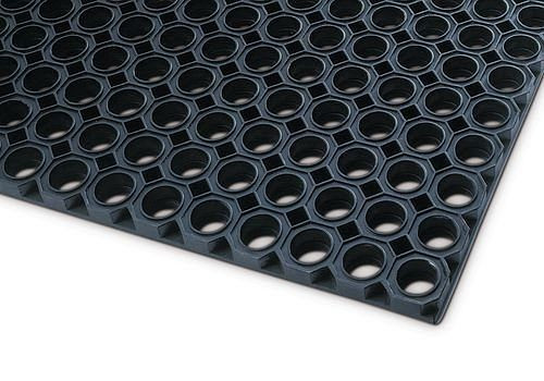 Tapis d'entrée DENIOS OM 10.15 pour extérieur, caoutchouc naturel, épaisseur 23 mm, 100 x 150 cm, 123-233
