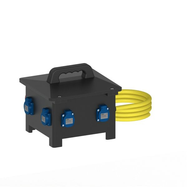 ELSPRO Vollgummi-Sicherheitsverteiler FREIBURG, Zuleitung: 3 m CEE 400 V, Ausgang: 2 CEE 400 V, 4 Schuko, 1453113