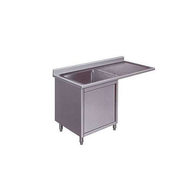 Vaiotec TOPLINE évier centre 600 / 1 vasque à gauche avec porte battante L : 1200 mm, 10792