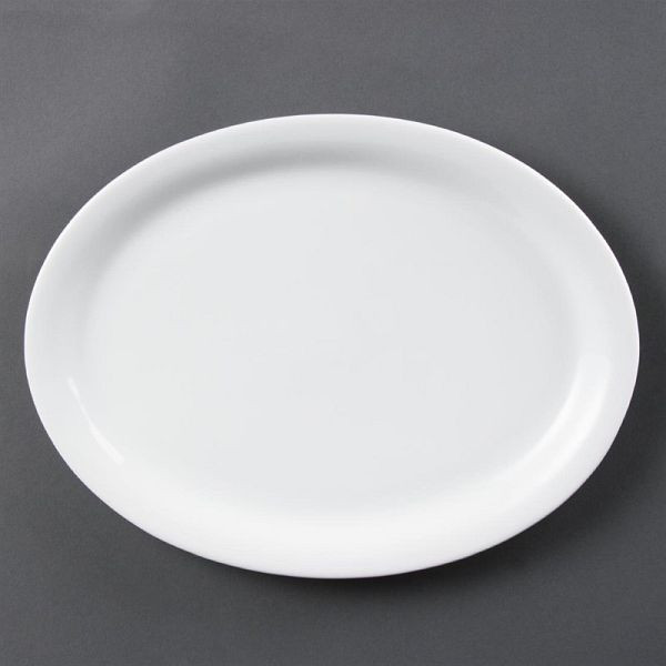 OLYMPIA Assiette de service ovale Whiteware 29,2 cm, UE: 6 pièces, CB484