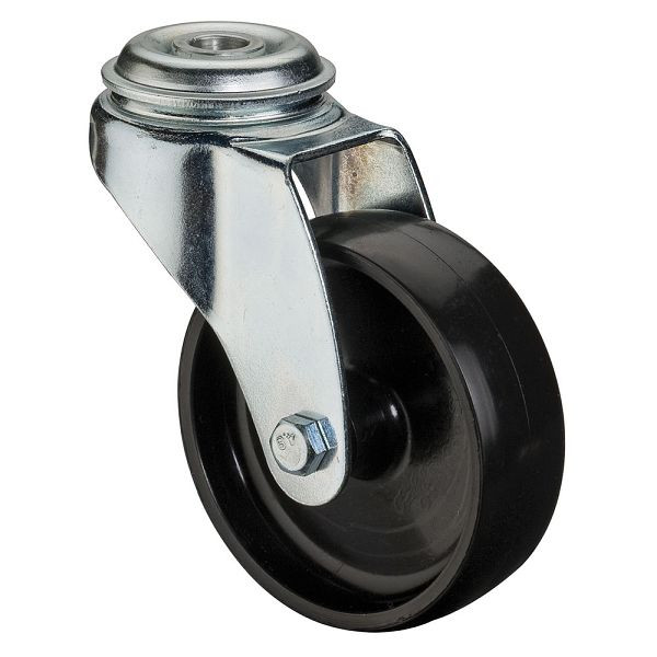 Rouleau d'appareil BS rollers, largeur de roue 18 mm, roue Ø 50 mm, capacité de charge 50 kg, bande de roulement en plastique noir, roulement lisse, lot de 8, A301.A90.050