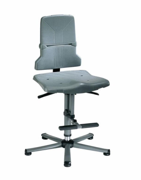 bimos Sintec chaise de travail pivotante, assise et dossier en plastique, patins, aide à la montée, 9801-1000